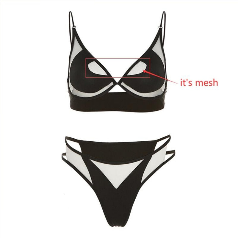 Summer Mesh Patchwork Bikini Set - Ausome Goods