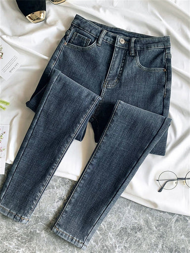 Denim High Elastic Stretch Jeans - Ausome Goods